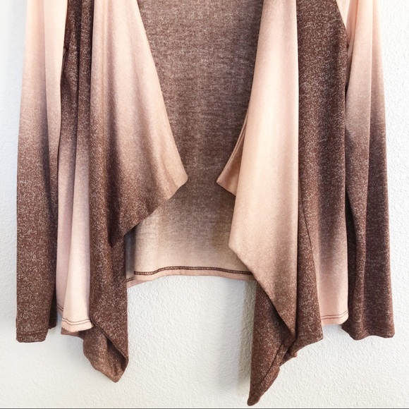 I. Joah Blush Pink Ombré Open Cardigan Sweater M - Picture 5 of 8